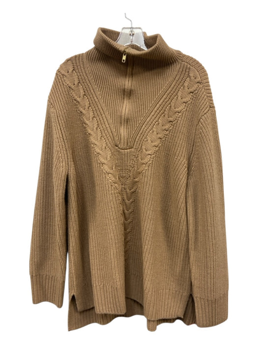 Tuckernuck Size XXL Beige Wool Long Sleeve Knit Half Zip Turtle Neck Sweater Beige / XXL