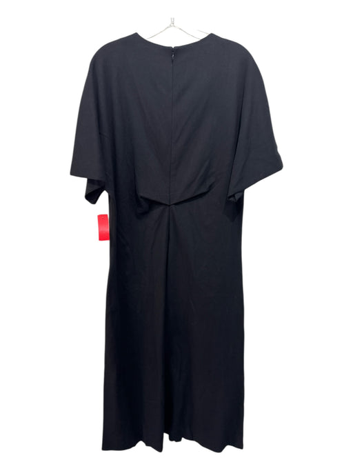 Tuckernuck Size XXL Black Cotton & Polyester Short Sleeve V Neck Midi Dress Black / XXL