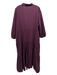 Pomander Place Size XXL Burgundy Red Cotton 1/2 Balloon Sleeve Tiered Midi Dress Burgundy Red / XXL
