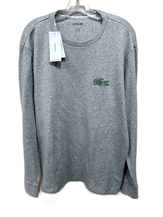 Lacoste NWT Size L Gray Cotton Solid Men's Long Sleeve Shirt Gray / L