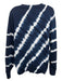 Tory Burch Size XL Navy & white Cotton Long Sleeve Tie Dye Striped Sweater Navy & white / XL