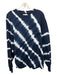 Tory Burch Size XL Navy & white Cotton Long Sleeve Tie Dye Striped Sweater Navy & white / XL