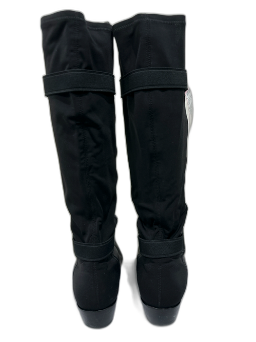 Cole Haan Shoe Size 9.5 Black Leather & Nylon Stacked Heel Half Calf Boots Black / 9.5