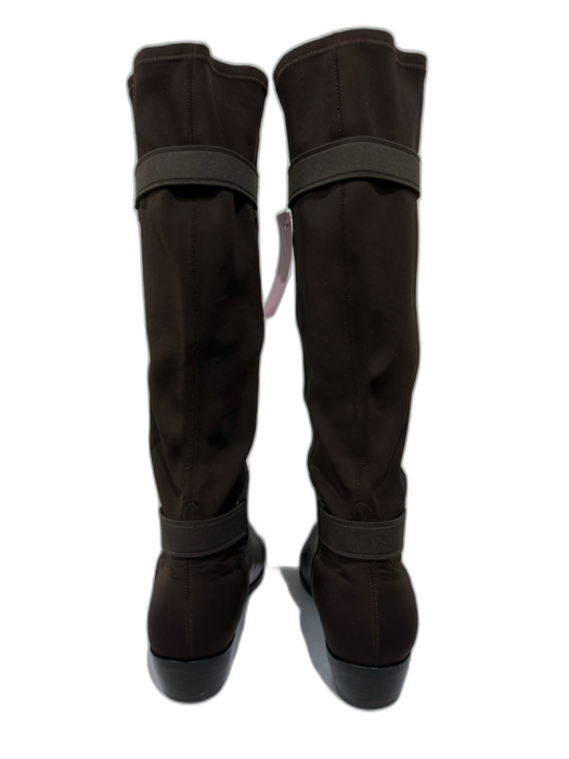 Cole Haan Shoe Size 9.5 Brown Leather & Nylon Stacked Heel Half Calf Boots Brown / 9.5