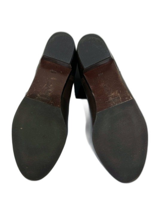 Cole Haan Shoe Size 9.5 Brown Leather & Nylon Stacked Heel Half Calf Boots Brown / 9.5