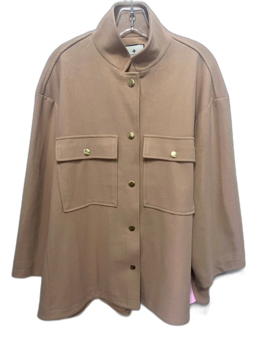 Tuckernuck Size XXL Beige Polyester Blend Collar Front Pocket Shacket Jacket Beige / XXL