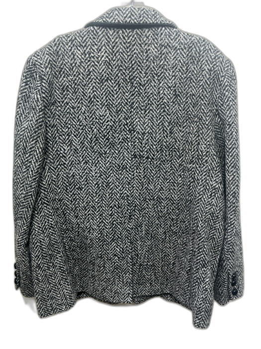 Tuckernuck Size XXL Gray & Black Polyester & Wool Lapel Chevron Midi Coat Gray & Black / XXL