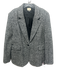 Tuckernuck Size XXL Gray & Black Polyester & Wool Lapel Chevron Midi Coat Gray & Black / XXL
