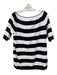 Lafayette 148 Size XXL Black & White Cotton Short Sleeve Stripe Scoop Neck Top Black & White / XXL