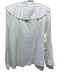 Tuckernuck Size XXXL White Cotton Long Sleeve V Neck Buttons Ruffle Collar Top White / XXXL