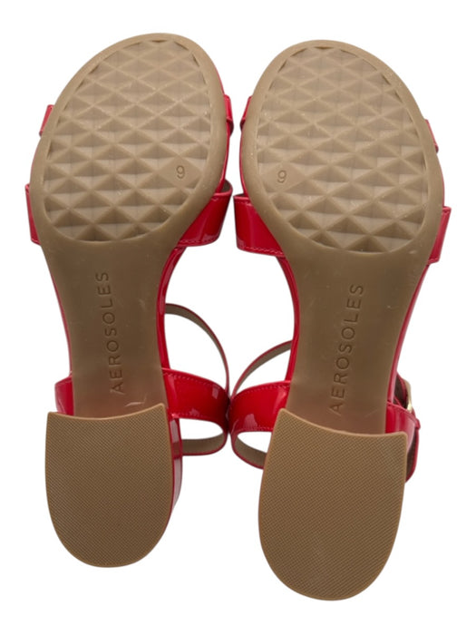 Aerosoles Shoe Size 9 Red & Beige Patent Ankle Strap Criss Cross Sandals Red & Beige / 9