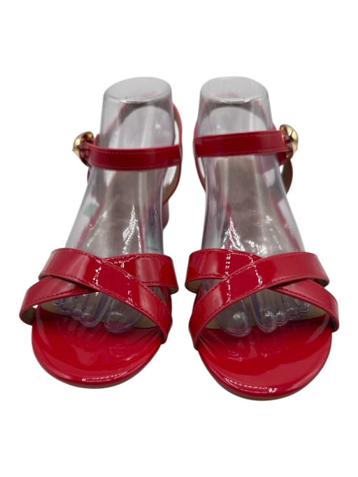 Aerosoles Shoe Size 9 Red & Beige Patent Ankle Strap Criss Cross Sandals Red & Beige / 9