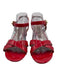 Aerosoles Shoe Size 9 Red & Beige Patent Ankle Strap Criss Cross Sandals Red & Beige / 9