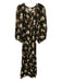 Tuckernuck Size XXL Black, Pink, Green Linen Half Puff Sleeve Floral Maxi Dress Black, Pink, Green / XXL