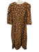 Tuckernuck Size XXL Brown, Orange, Green Cotton Long puff sleeve Floral Dress Brown, Orange, Green / XXL