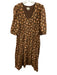Tuckernuck Size XXL Brown, Orange, Green Cotton Long puff sleeve Floral Dress Brown, Orange, Green / XXL