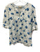 Tuckernuck Size XXL Blue, Green, White Linen Blend Short Sleeve Floral Top Blue, Green, White / XXL