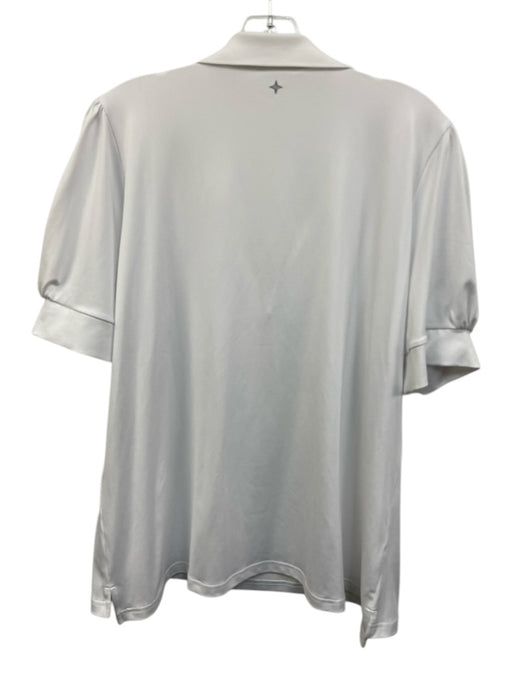 Tuckernuck Size XXL White Polyester Blend Short Puff Sleeve Collar Polo Top White / XXL