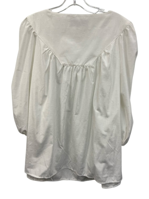 Tuckernuck Size XXL White Polyester Half Puff Sleeve Swiss Dot Gathered Top White / XXL