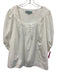 Tuckernuck Size XXL White Polyester Half Puff Sleeve Swiss Dot Gathered Top White / XXL