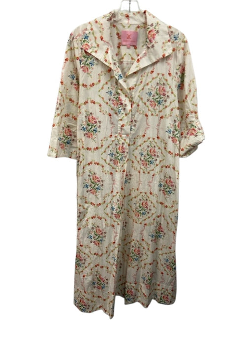 Quiet Culture Size xl/xxl Red, Blue, Green Cotton Blend Short Sleeve Midi Dress Red, Blue, Green / xl/xxl
