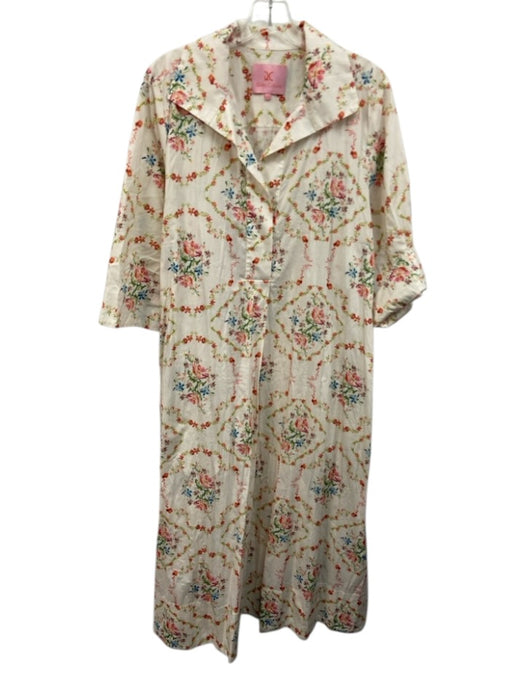 Quiet Culture Size xl/xxl Red, Blue, Green Cotton Blend Short Sleeve Midi Dress Red, Blue, Green / xl/xxl