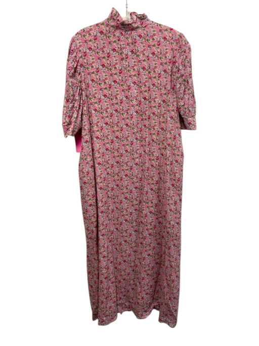 Hyacinth House Size XXL Pink, Blue, Green Cotton Seersucker Floral Print Dress Pink, Blue, Green / XXL