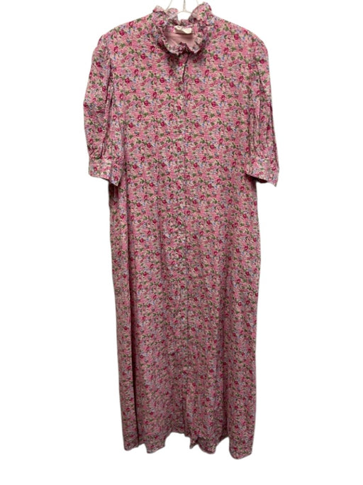 Hyacinth House Size XXL Pink, Blue, Green Cotton Seersucker Floral Print Dress Pink, Blue, Green / XXL