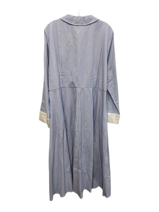 Pomander Place Size XXL Blue & White Polyester & Cotton Stripe Shirt Dress Blue & White / XXL