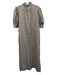 Hyacinth House Size XXL Blue, Brown, Green Cotton Short Puff Sleeve Maxi Dress Blue, Brown, Green / XXL