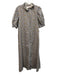 Hyacinth House Size XXL Blue, Brown, Green Cotton Short Puff Sleeve Maxi Dress Blue, Brown, Green / XXL