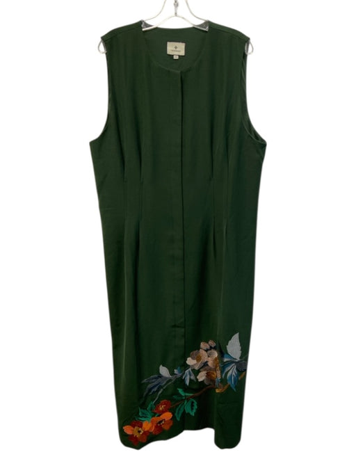 Tuckernuck Size XXXL Green & Multi Polyester & Spandex Sleeveless Buttons Dress Green & Multi / XXXL