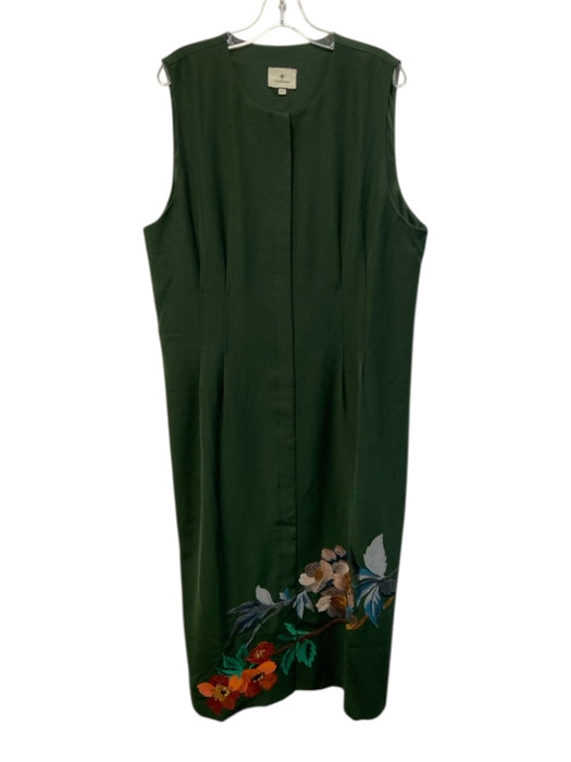 Tuckernuck Size XXXL Green & Multi Polyester & Spandex Sleeveless Buttons Dress Green & Multi / XXXL
