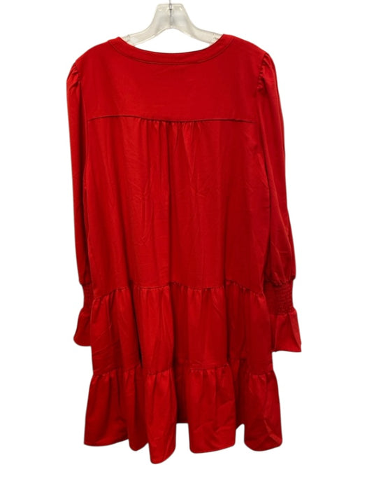 Pomander Place Size XXL Red Polyester & Spandex Long puff sleeve Tiered Dress Red / XXL