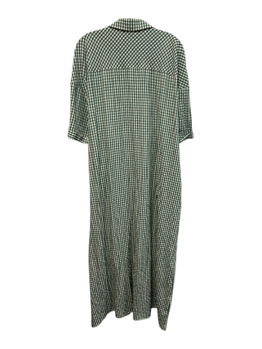 Pomander Place Size XXL Green & White Polyester & Cotton Short Sleeve Midi Dress Green & White / XXL
