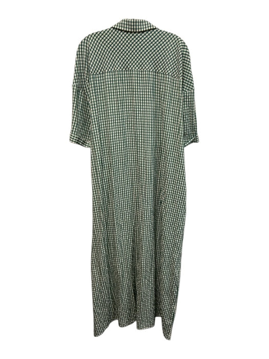 Pomander Place Size XXL Green & White Polyester & Cotton Short Sleeve Midi Dress Green & White / XXL