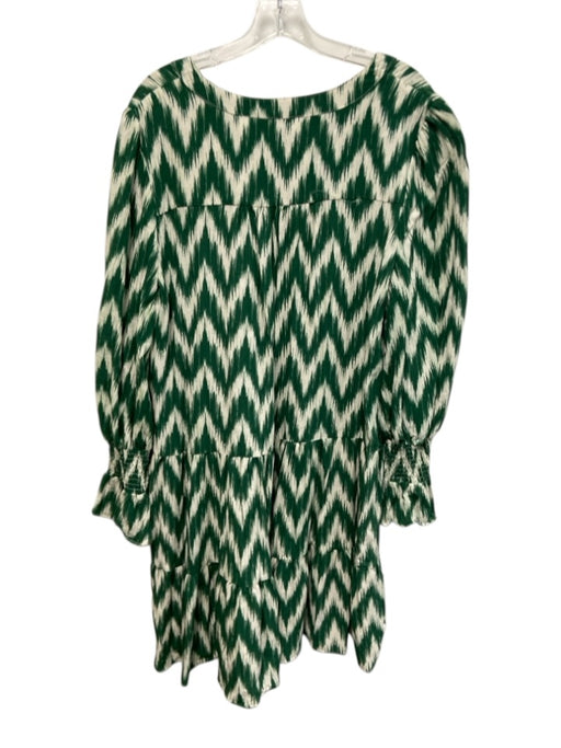 Pomander Place Size XXL Green & White Rayon & Nylon Long puff sleeve Dress Green & White / XXL