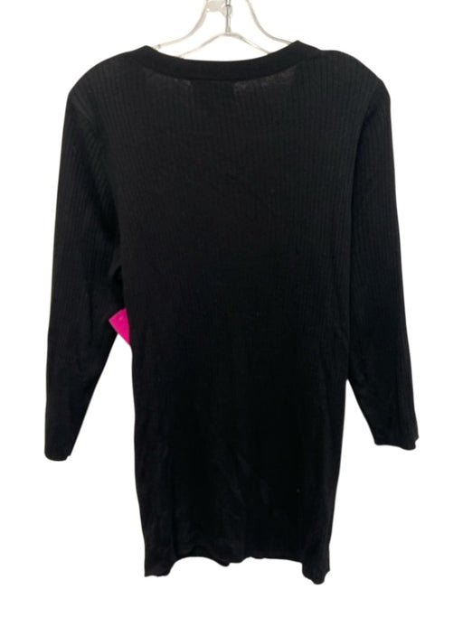 Tuckernuck Size XXL Black Nylon & Wool 1/2 Sleeve Rib Knit 1/4 Button Top Black / XXL