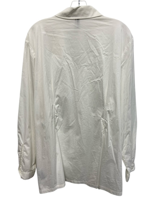 Stella Carakasi Size XXL White Cotton & Nylon Long Sleeve Buttons Blouse Top White / XXL