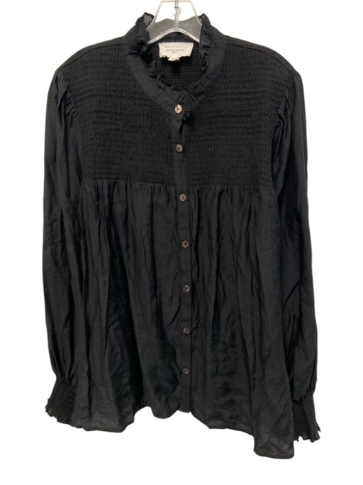 Pomander Place Size XXL Black Rayon & Polyester Long puff sleeve Blouse Top Black / XXL