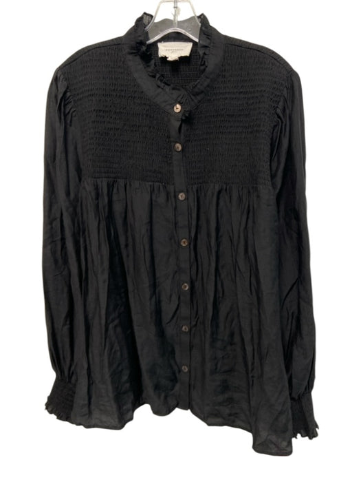 Pomander Place Size XXL Black Rayon & Polyester Long puff sleeve Blouse Top Black / XXL