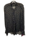 Peruvian Connection Size XL Black & Gold Viscose & Metallic Ruffle mock neck Top Black & Gold / XL