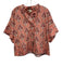 Tuckernuck Size XXL Red, Pink, Black Cotton Short Sleeve Floral Print Blouse Top Red, Pink, Black / XXL