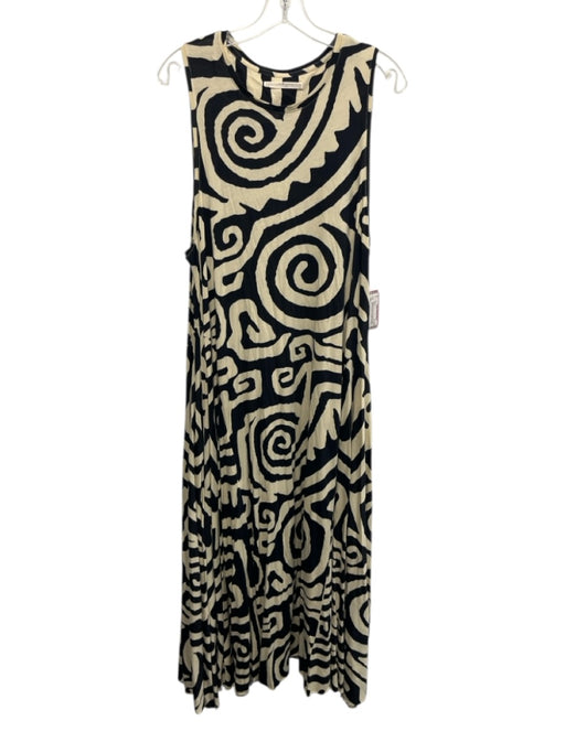 Peruvian Connection Size XXL Navy blue & Cream Sleeveless Swirl pattern Dress Navy blue & Cream / XXL