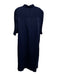 DO+BE Size XXL Navy Blue Cotton Short Sleeve Buttons Collar Below knee Dress Navy Blue / XXL