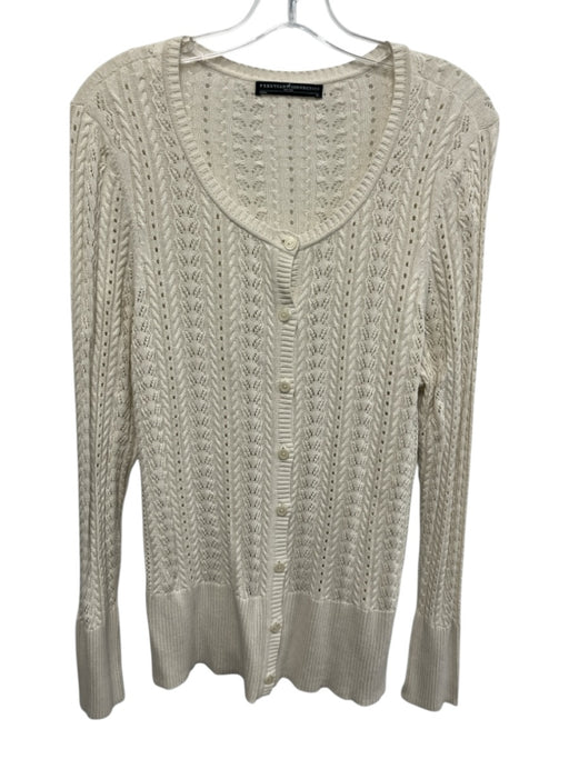 Peruvian Connection Size XL Cream White Pima Cotton Long Sleeve Buttons Cardigan Cream White / XL