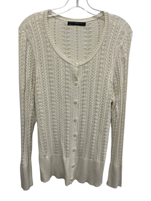 Peruvian Connection Size XL Cream White Pima Cotton Long Sleeve Buttons Cardigan Cream White / XL
