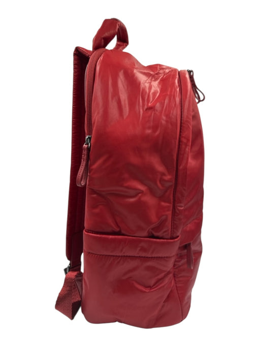 Caraa Red Nylon Shimmer Zip Up Backpack Bag Red / M