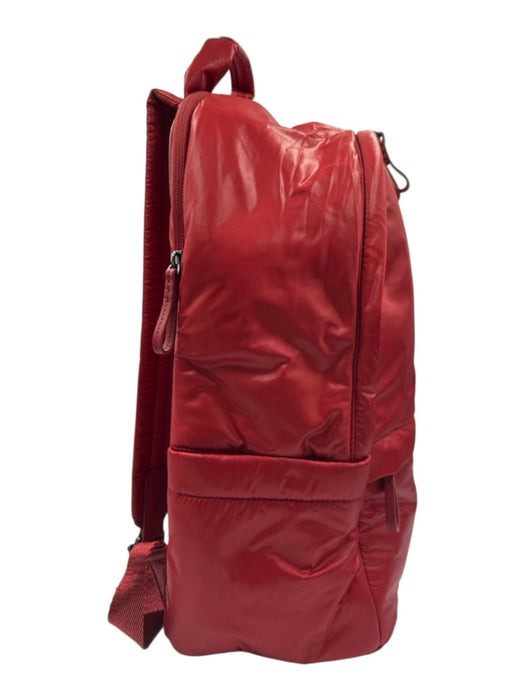 Caraa Red Nylon Shimmer Zip Up Backpack Bag Red / M