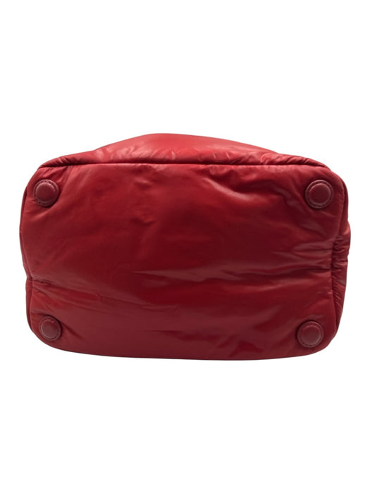 Caraa Red Nylon Shimmer Zip Up Backpack Bag Red / M